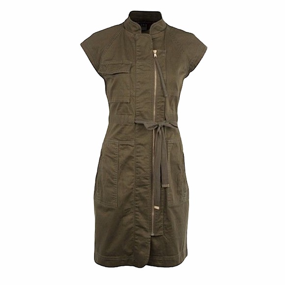 Marc Jacobs Dresses & Skirts - MARC JACOBS army green cargo cap sleeve zipper dress size 0